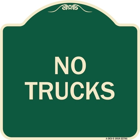 Designer Series Truck No Trucks, Green & Tan Heavy-Gauge Aluminum Architectural Sign